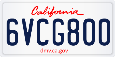 CA license plate 6VCG800
