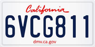 CA license plate 6VCG811