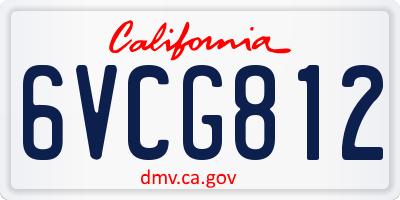 CA license plate 6VCG812