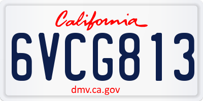 CA license plate 6VCG813