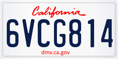 CA license plate 6VCG814