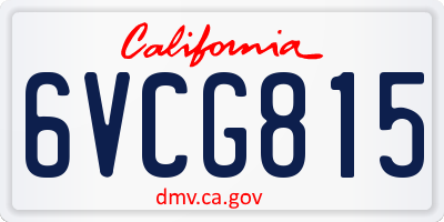 CA license plate 6VCG815