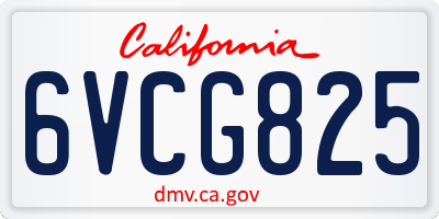 CA license plate 6VCG825
