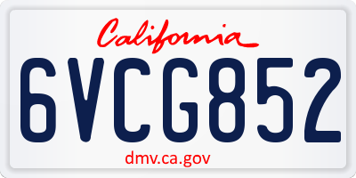 CA license plate 6VCG852