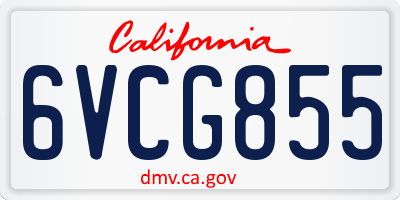 CA license plate 6VCG855