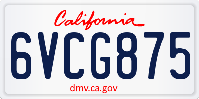 CA license plate 6VCG875