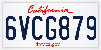 CA license plate 6VCG879