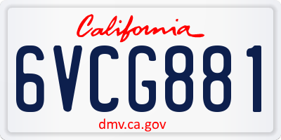 CA license plate 6VCG881