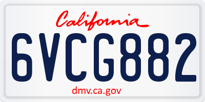 CA license plate 6VCG882
