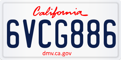 CA license plate 6VCG886