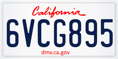 CA license plate 6VCG895