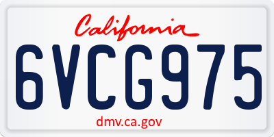 CA license plate 6VCG975