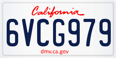 CA license plate 6VCG979