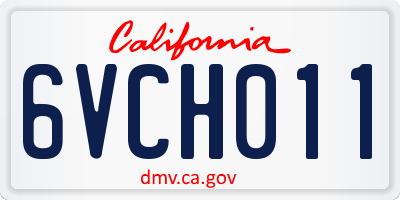 CA license plate 6VCH011