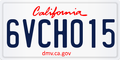 CA license plate 6VCH015
