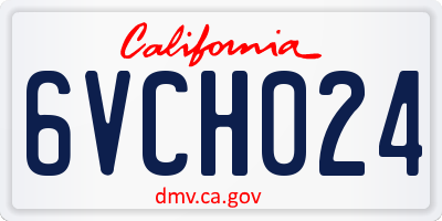 CA license plate 6VCH024