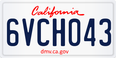 CA license plate 6VCH043