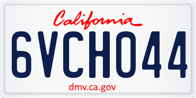 CA license plate 6VCH044