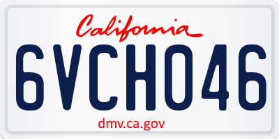 CA license plate 6VCH046