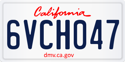 CA license plate 6VCH047