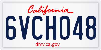 CA license plate 6VCH048