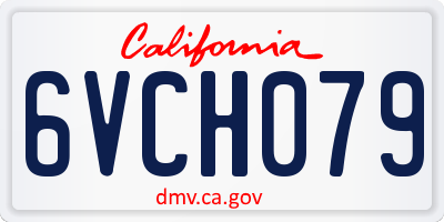 CA license plate 6VCH079