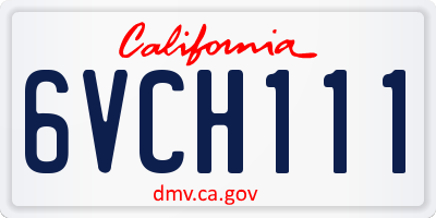CA license plate 6VCH111