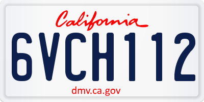 CA license plate 6VCH112