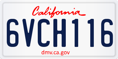 CA license plate 6VCH116