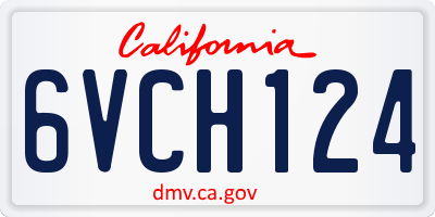 CA license plate 6VCH124