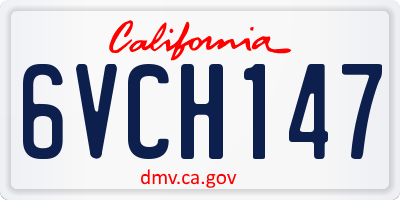 CA license plate 6VCH147
