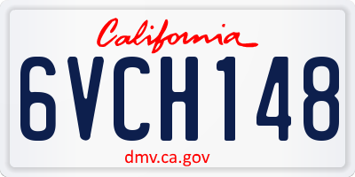 CA license plate 6VCH148