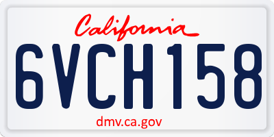 CA license plate 6VCH158
