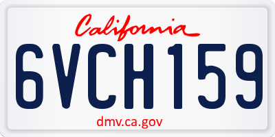 CA license plate 6VCH159