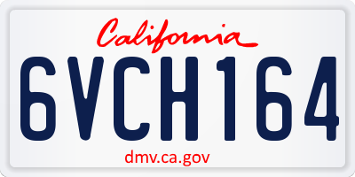 CA license plate 6VCH164