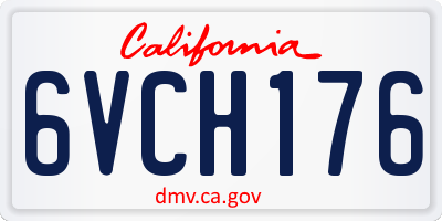 CA license plate 6VCH176