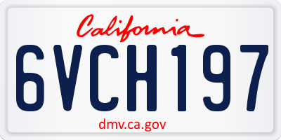 CA license plate 6VCH197