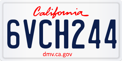 CA license plate 6VCH244