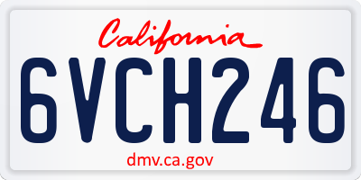 CA license plate 6VCH246