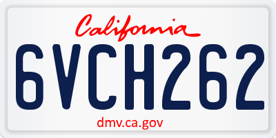 CA license plate 6VCH262