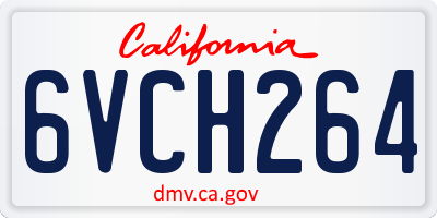 CA license plate 6VCH264
