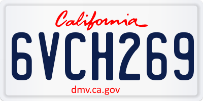 CA license plate 6VCH269