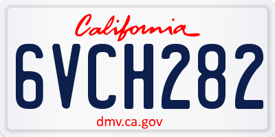 CA license plate 6VCH282