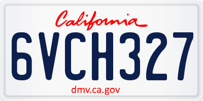 CA license plate 6VCH327