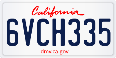 CA license plate 6VCH335