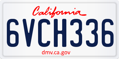 CA license plate 6VCH336