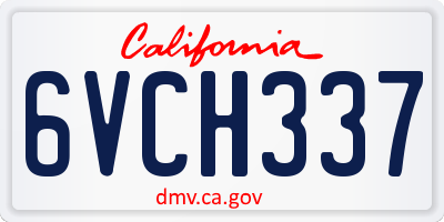 CA license plate 6VCH337