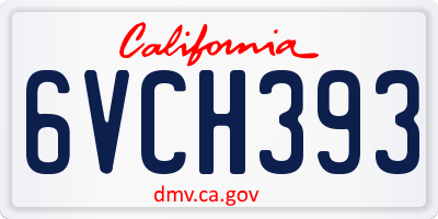 CA license plate 6VCH393