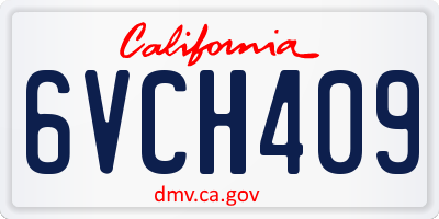 CA license plate 6VCH409