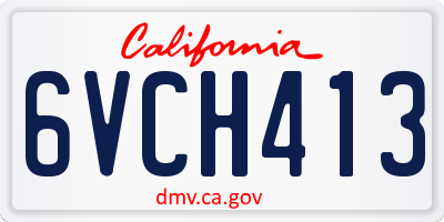 CA license plate 6VCH413